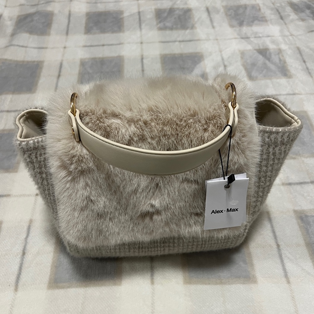 NWT Alex Max Faux Fur Purse + Bag with additional strap